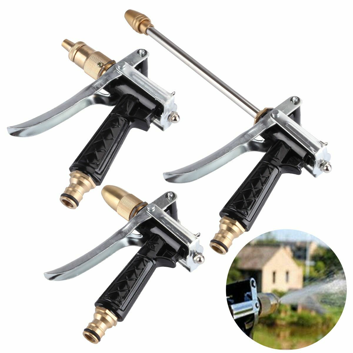 High Pressure Power Gun Water Spray Garden Hose Nozzle Car Clean Washer Tool US