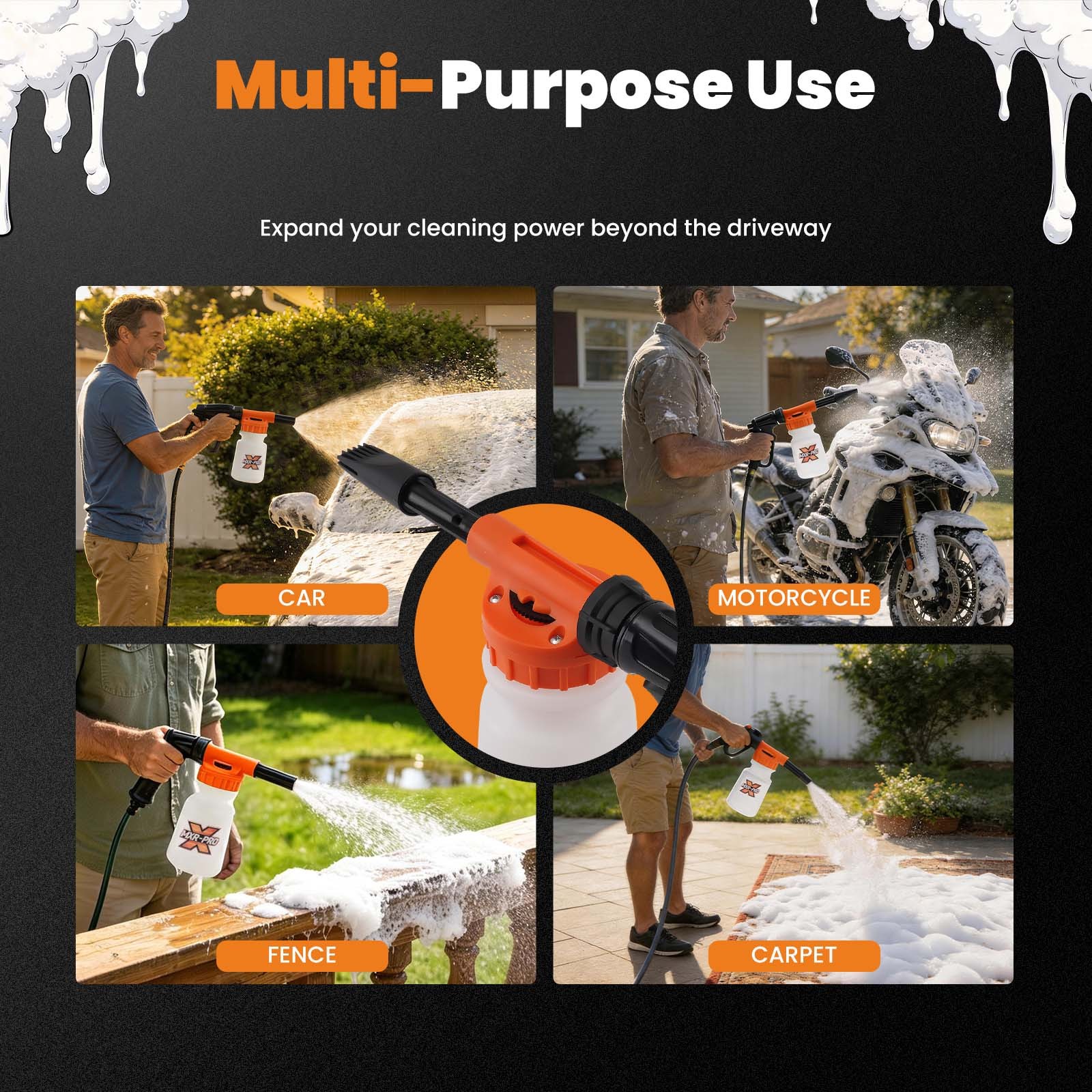 1L Adjustable Car Wash Foam Cannon Snow Foam Lance Quick Connect Plastic