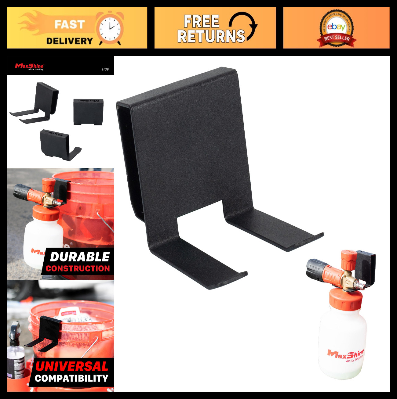 Universal Foam Cannon Bucket Mount – Durable Holder for Car Detailing & Garage S