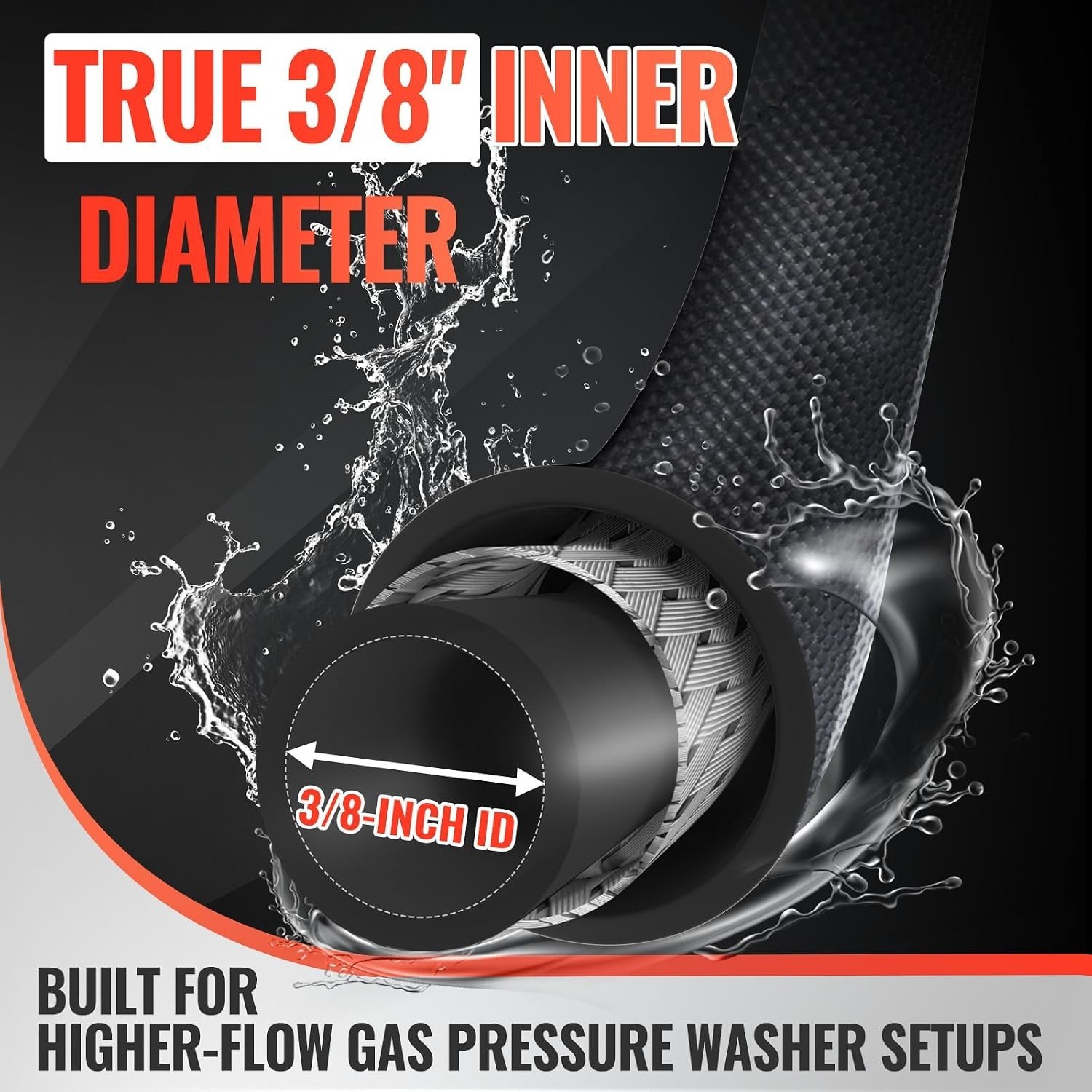 YAMATIC 3 8 Pressure Washer Hose 100 Ft 4000 PSI Steel Braided
