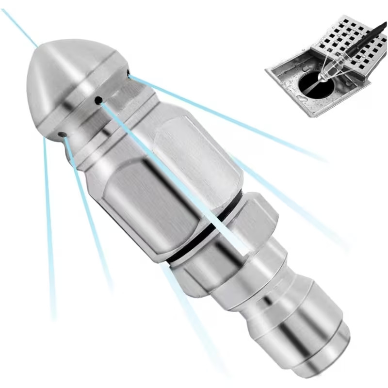 2Pcs Male Pressure Washer Drain Sewer Cleaning Pipe Jetter Rotating Nozzle 1/4”