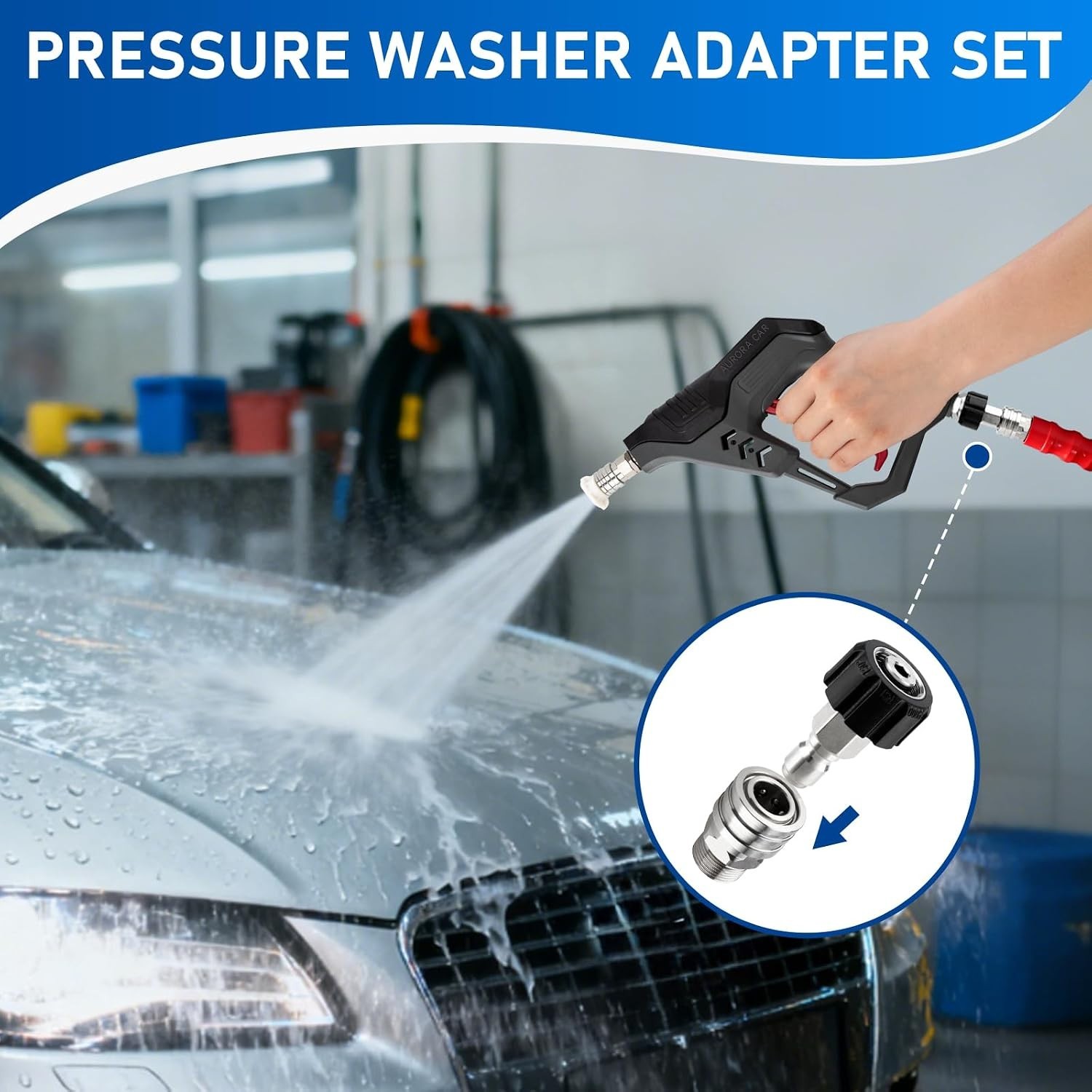 Pressure Washer Adapter Set, Stainless Steel Pressure Washer Quick Connect Ki…