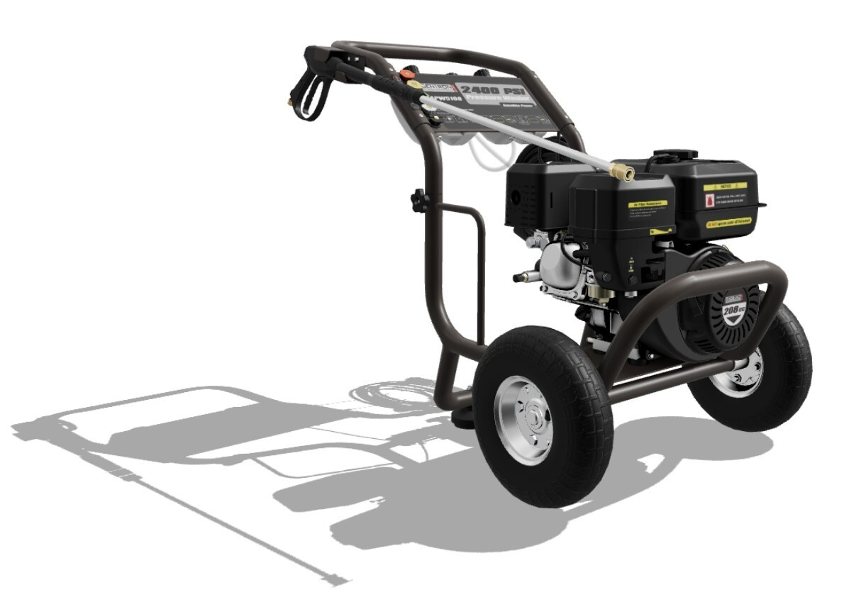 Gentron Pressure Washer 2400 PSI, 2.1 GPM Detergent JD Engine 7 HP 208cc Gray