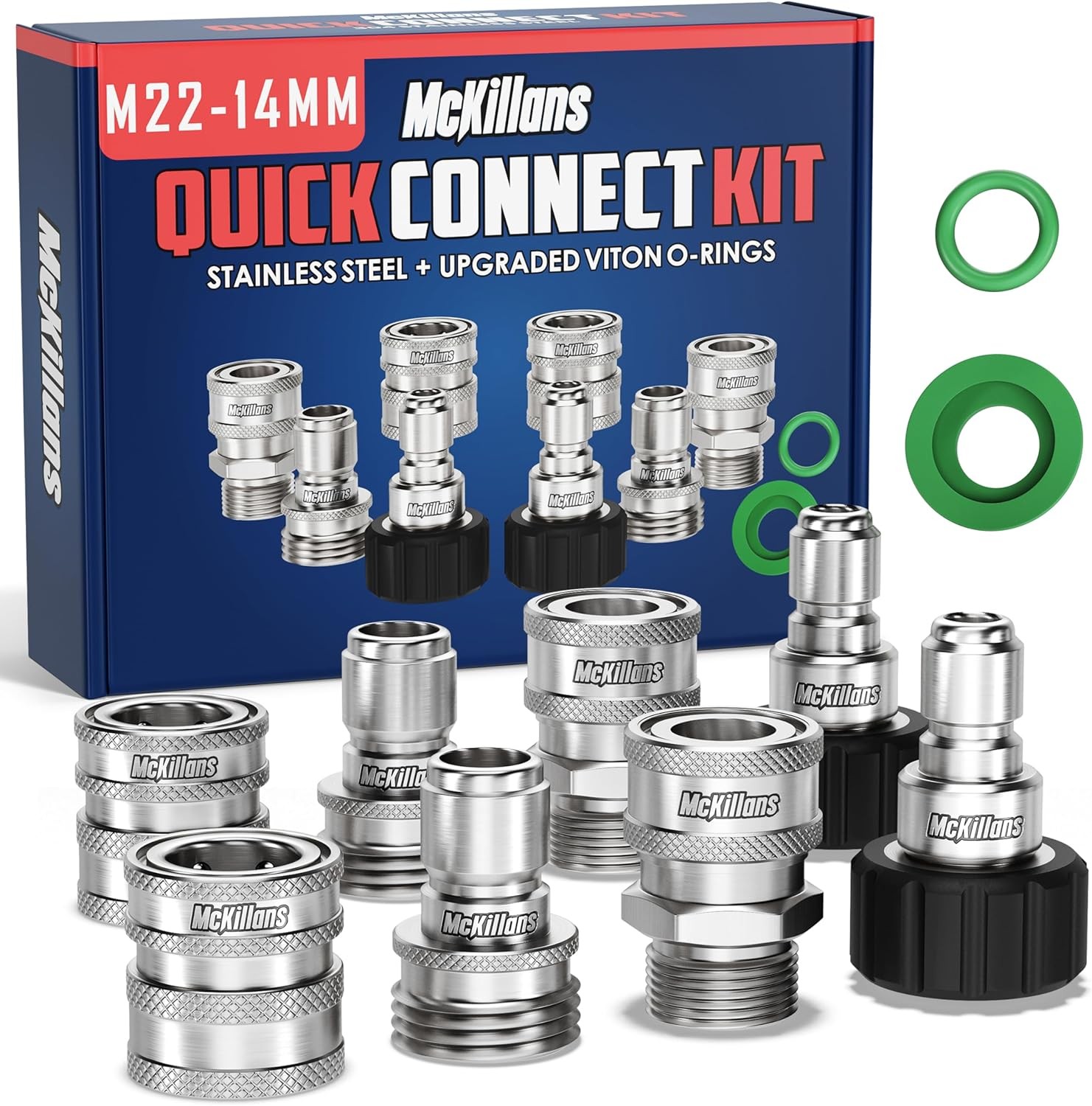 M22-14mm Pressure Washer Quick Connect Kit M22-14mm to 3/8″ Male Female Quick