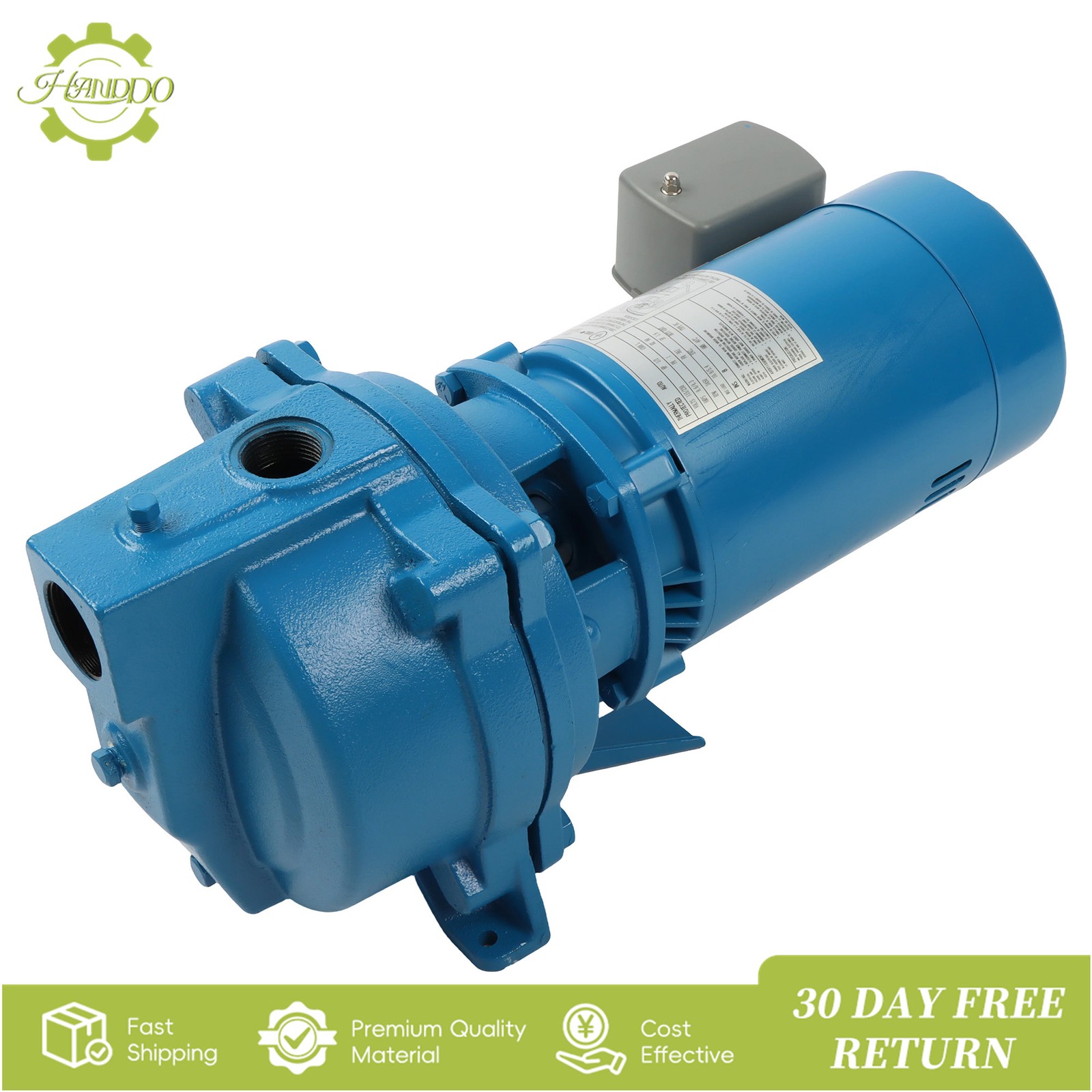 J5S Shallow Well Jet Pump 1/2 HP 16.5 GPM, Cast Iron, 115/230V Dual Voltage