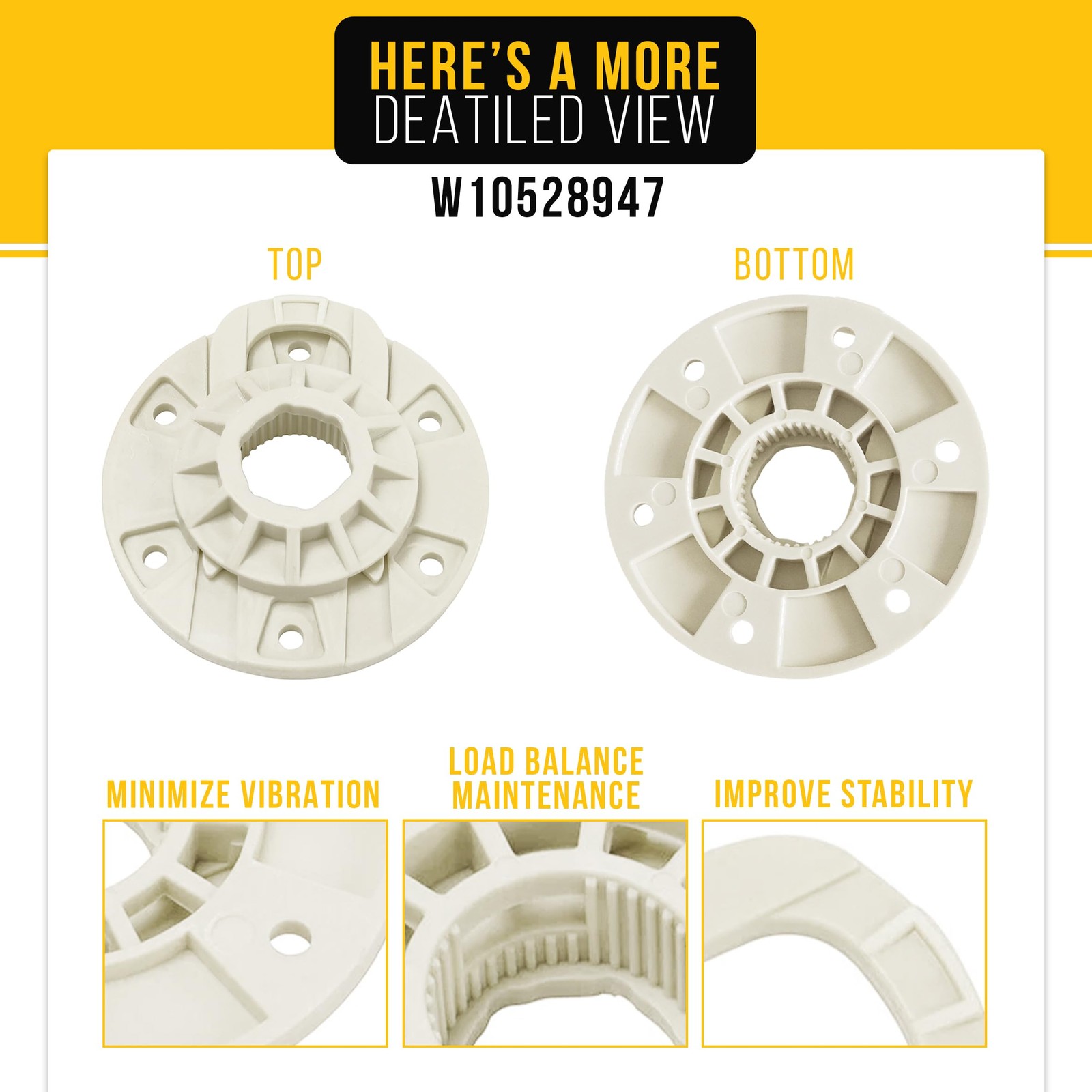 W10528947 Washer Drive Hub Kit W10396887 for Whirlpool Washing Machine Parts and