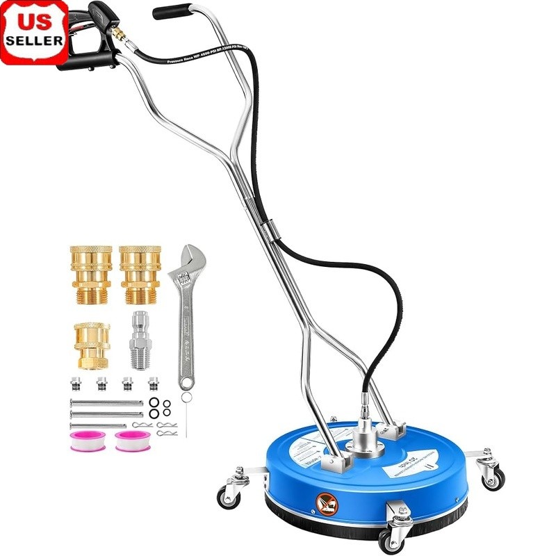 20in Pressure Washer Surface Cleaner Dual Nozzles Lock Trigger 360° Wheels New
