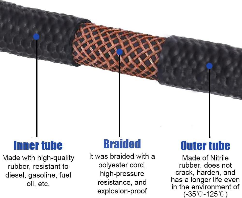 3/8 Fuel Line – 10ft 300 Psi High-Pressure 300PSI Transmission Cooler Hose NBR