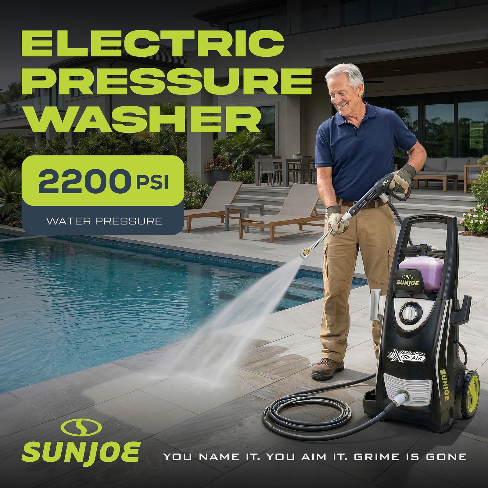 Sun Joe SPX3000XT1 XTREAM 2,500 PSI Pressure Washer with 14.9A Motor, Include…