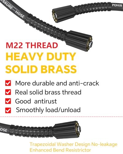 100ft Pressue Washer Hose 4000 PSI, High 100FT included accessories Black
