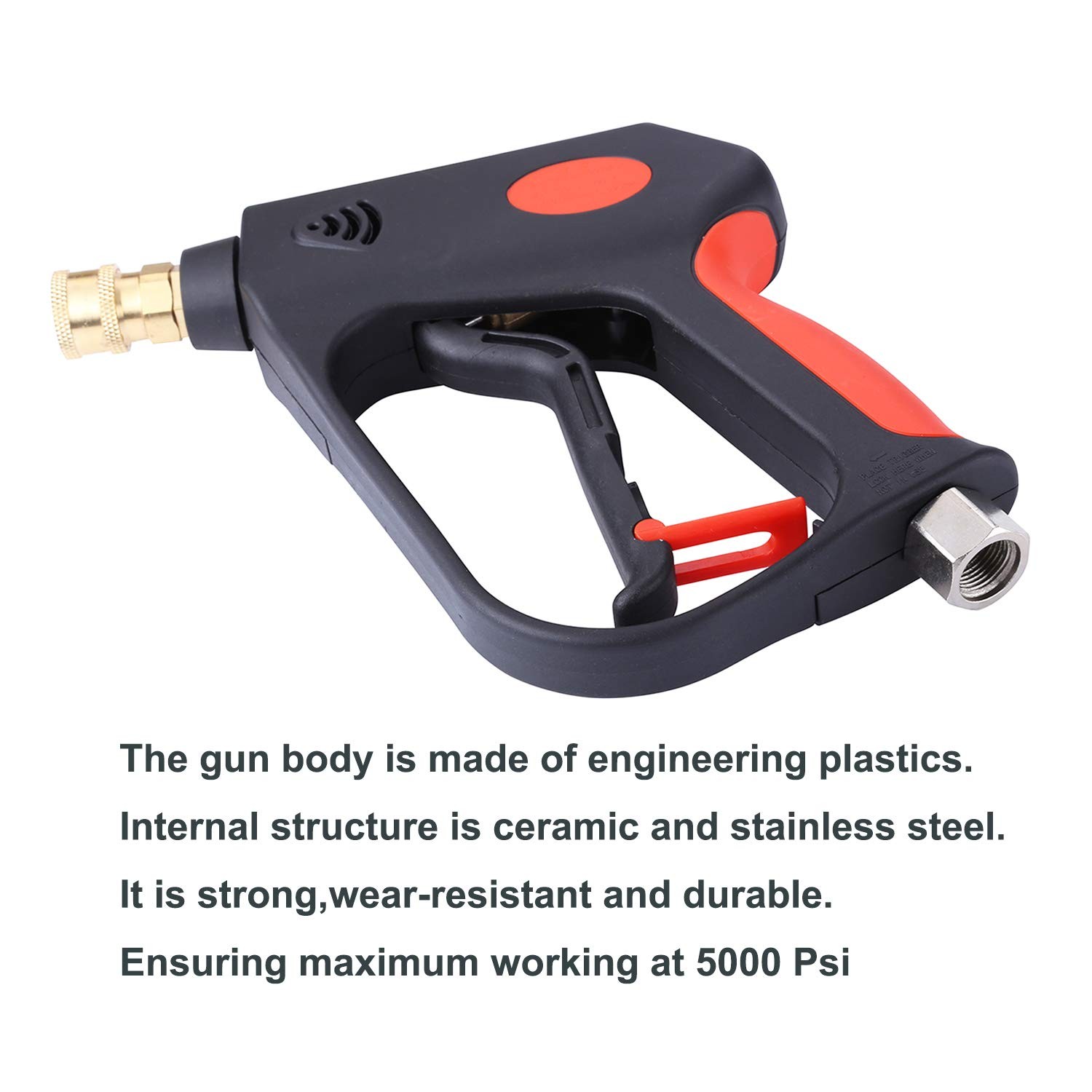 Pressure Washer Short Gun, Commercial 5000 PSI / 10.5 GPM, Swivel Inlet, 3/8 Inc