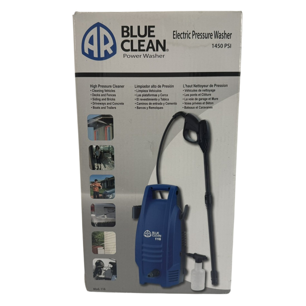 AR Blue Clean NEW Electric Pressure Washer Cleaner 1960 CU 1450 PSI Complete Kit