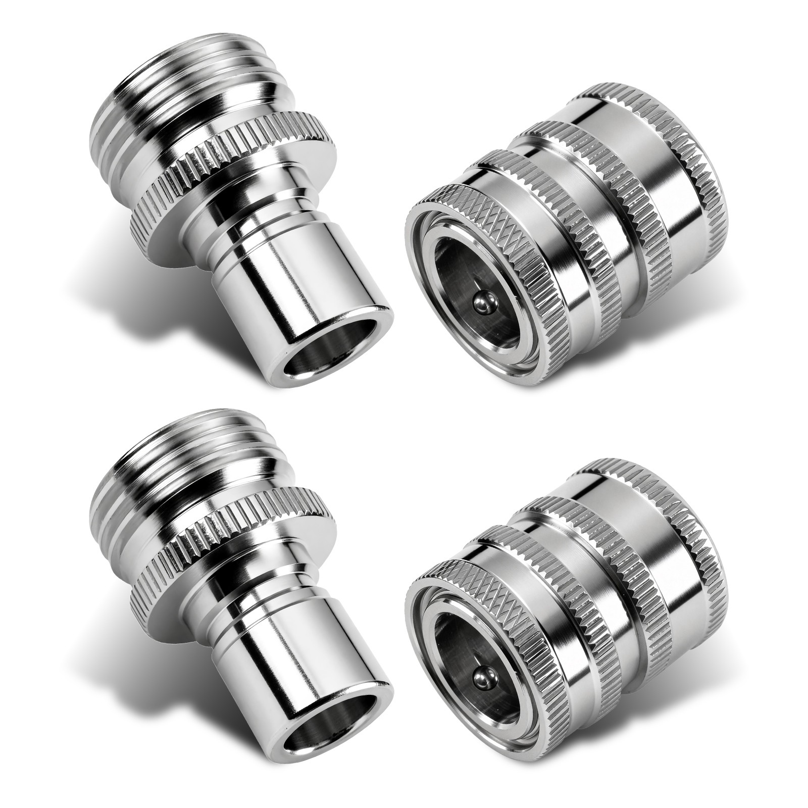 Garden Hose Pressure Washer Adapter 3/4″ Quick Connect Stainless Steel 4Pcs