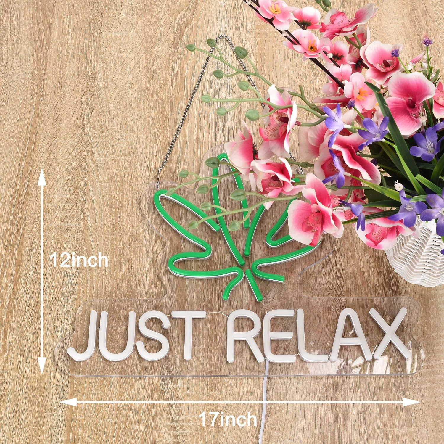 Neon Sign Just Relax LED Neon Lights Signs for Wall Decor,Bedroom,Game Room, Par