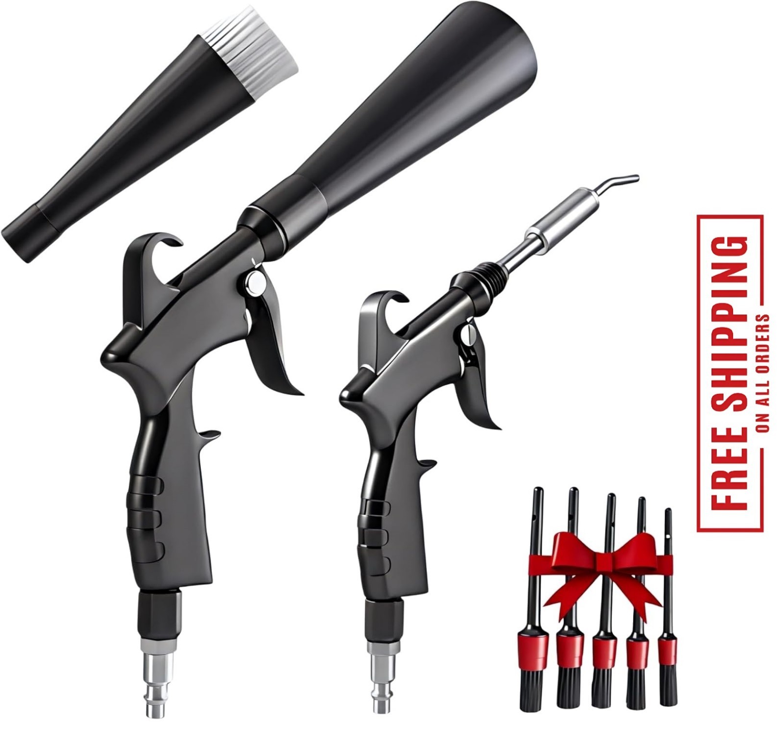 Detailing Car Cleaning Gun with Metal Nozzle | Interior Drying Air Gun |