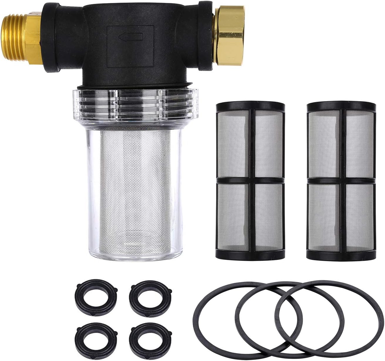 Garden Hose Filter for Pressure Washer Inlet Water, Inline Filter for Sediment,