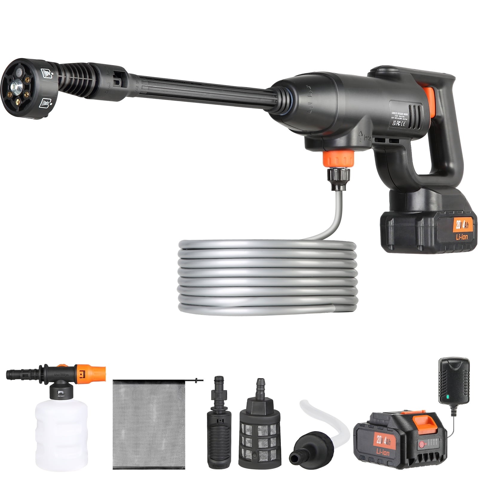 600 PSI Cordless Pressure Washer 1.5 GPM Portable Power Washer W/ 6-in-1