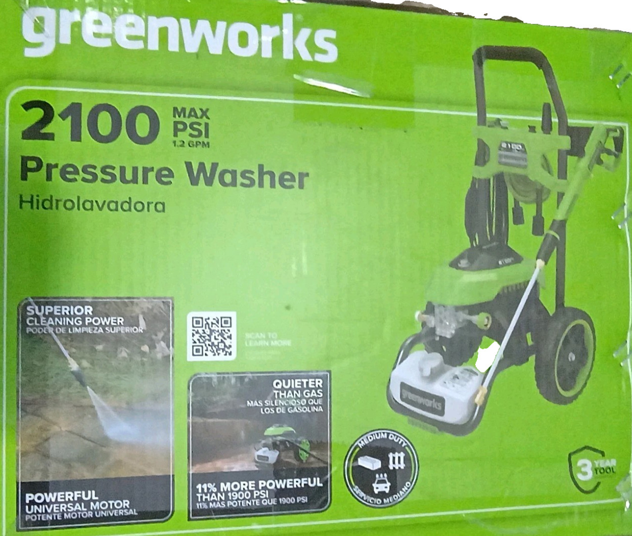 Greenworks Pro 2100 PSI 1.2 GPM Electric Pressure Washer Brushless BNIB
