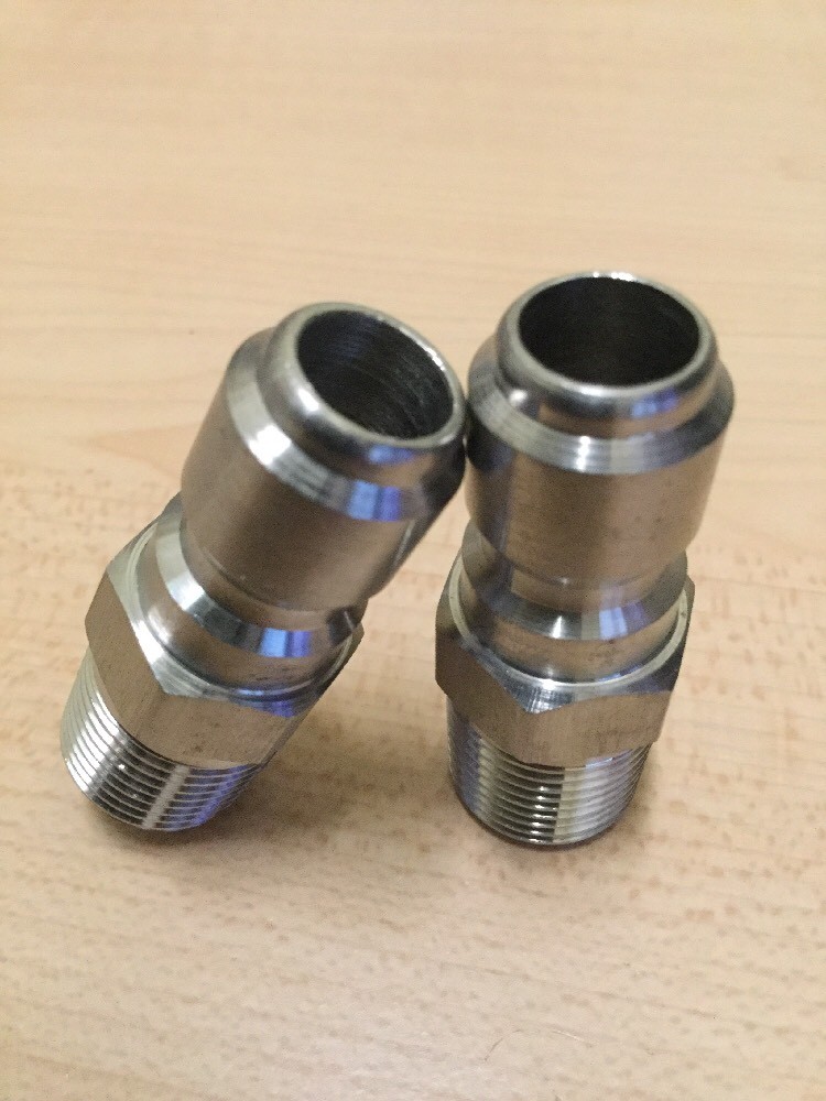 2- Pressure Power Washer Quick Connect Plug 3/8 in MPT x 3/8 in Stainless Steel