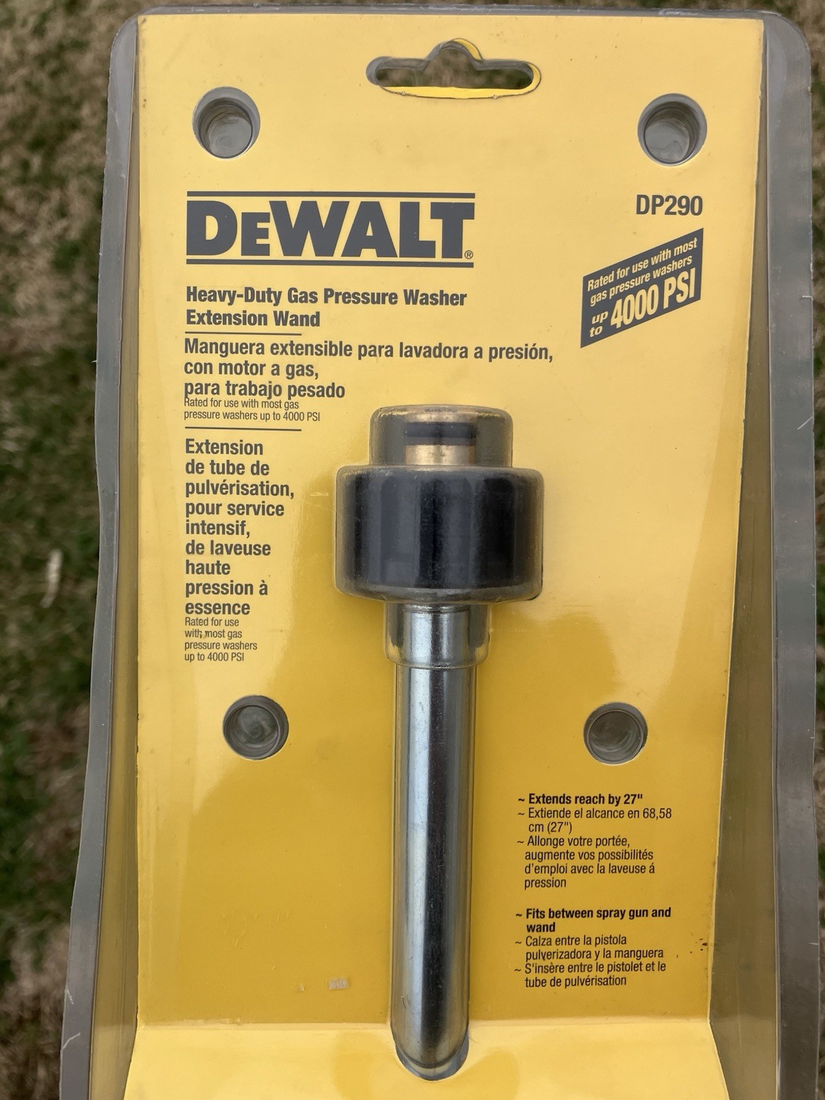 DeWalt Brand Gas Pressure Washer Extension Wand DP290 – NIP – 4,000psi
