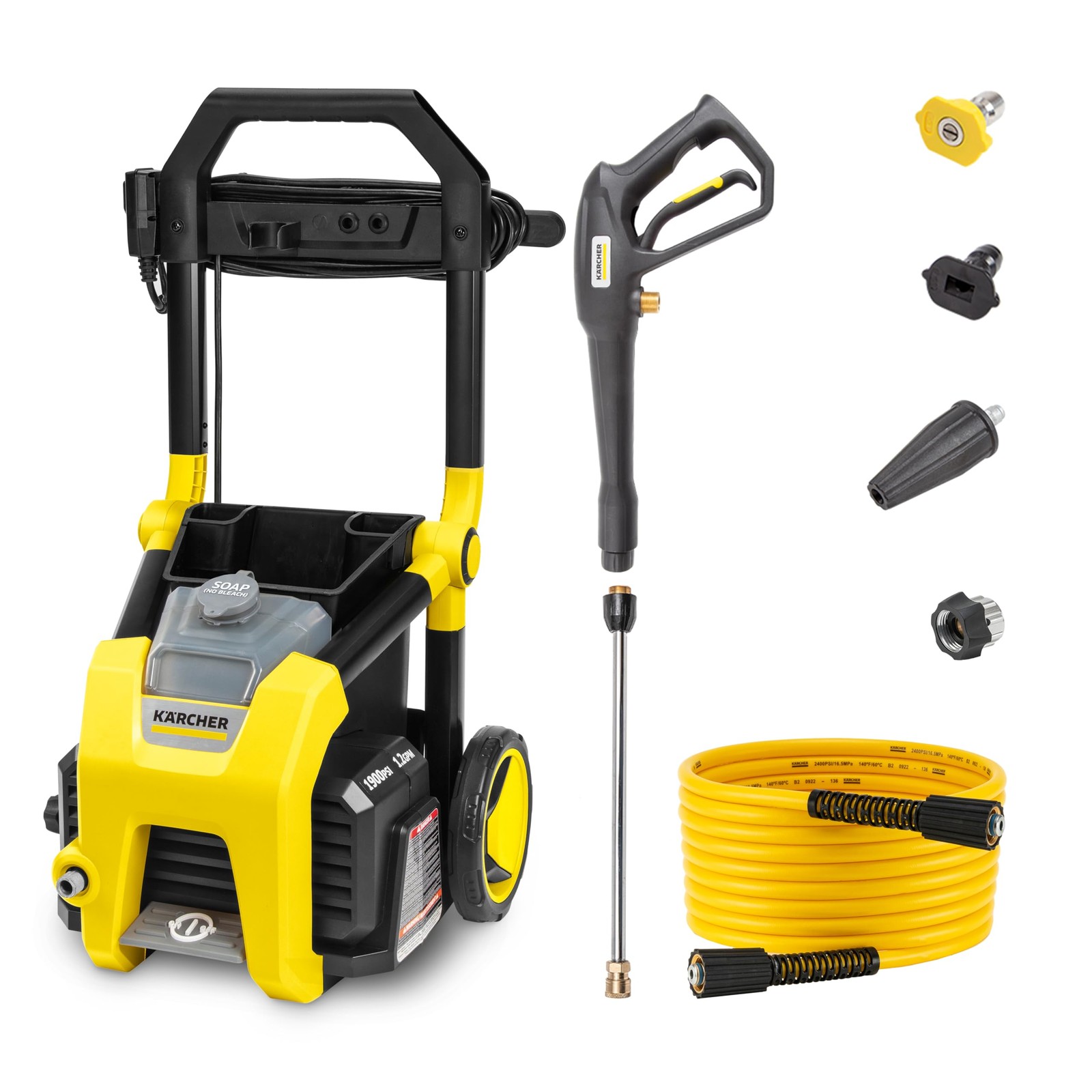 Kärcher Pressure Washer K1900PS, CETA Certified, 3 Spray Nozzles, Detergent T…