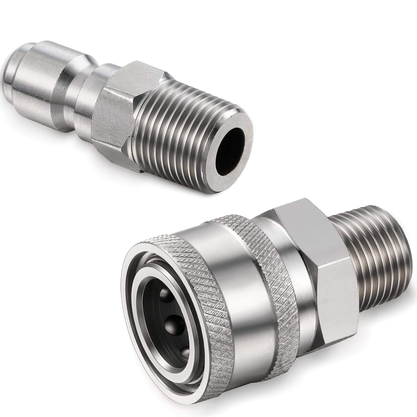 Shimeyao 4 Sets NPT 1/4 Inch Pressure Washer Coupler Quick Connect Plug Male …