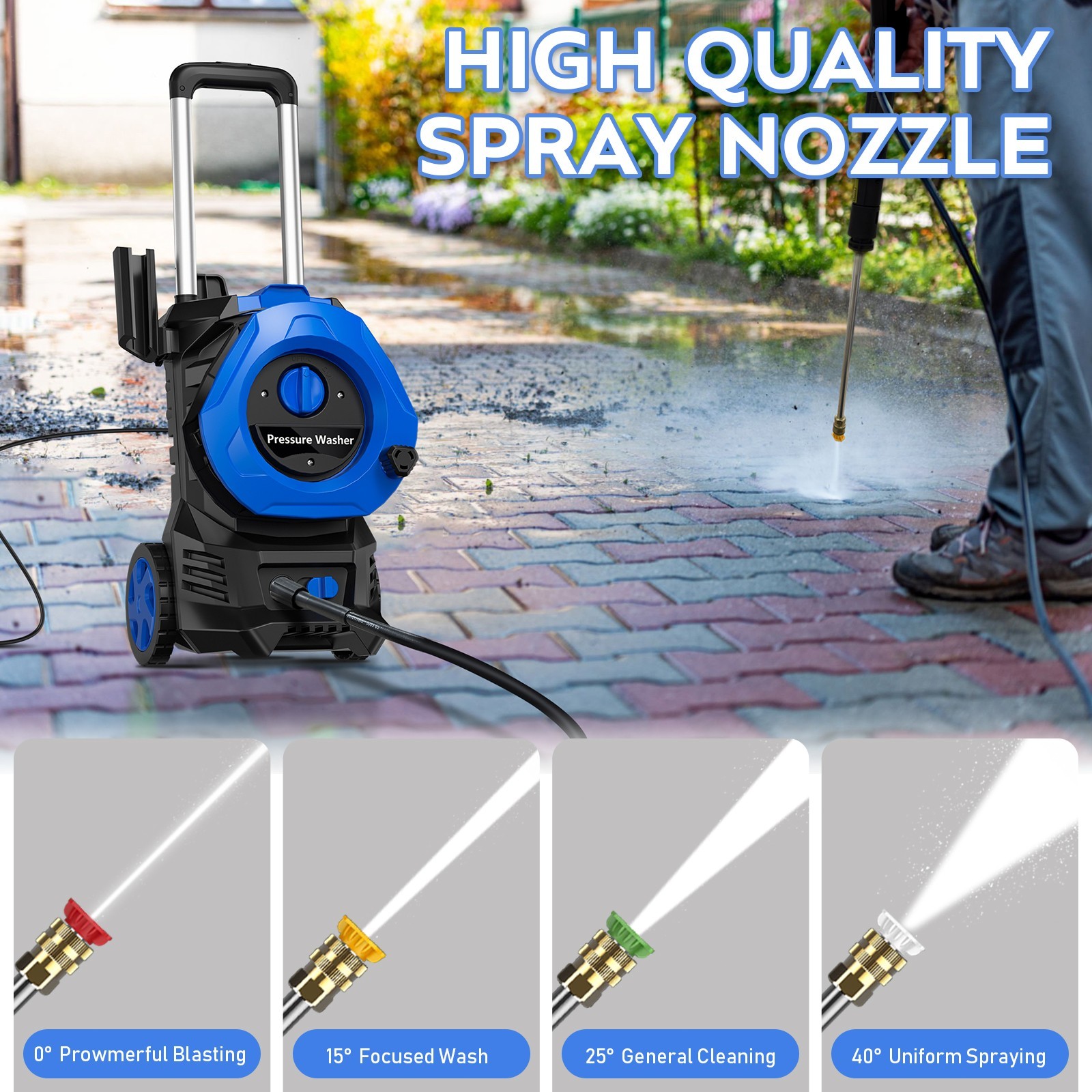 4200PSI 2.5GPM High Pressure Power Washer Portable Electric Cleaner Machine