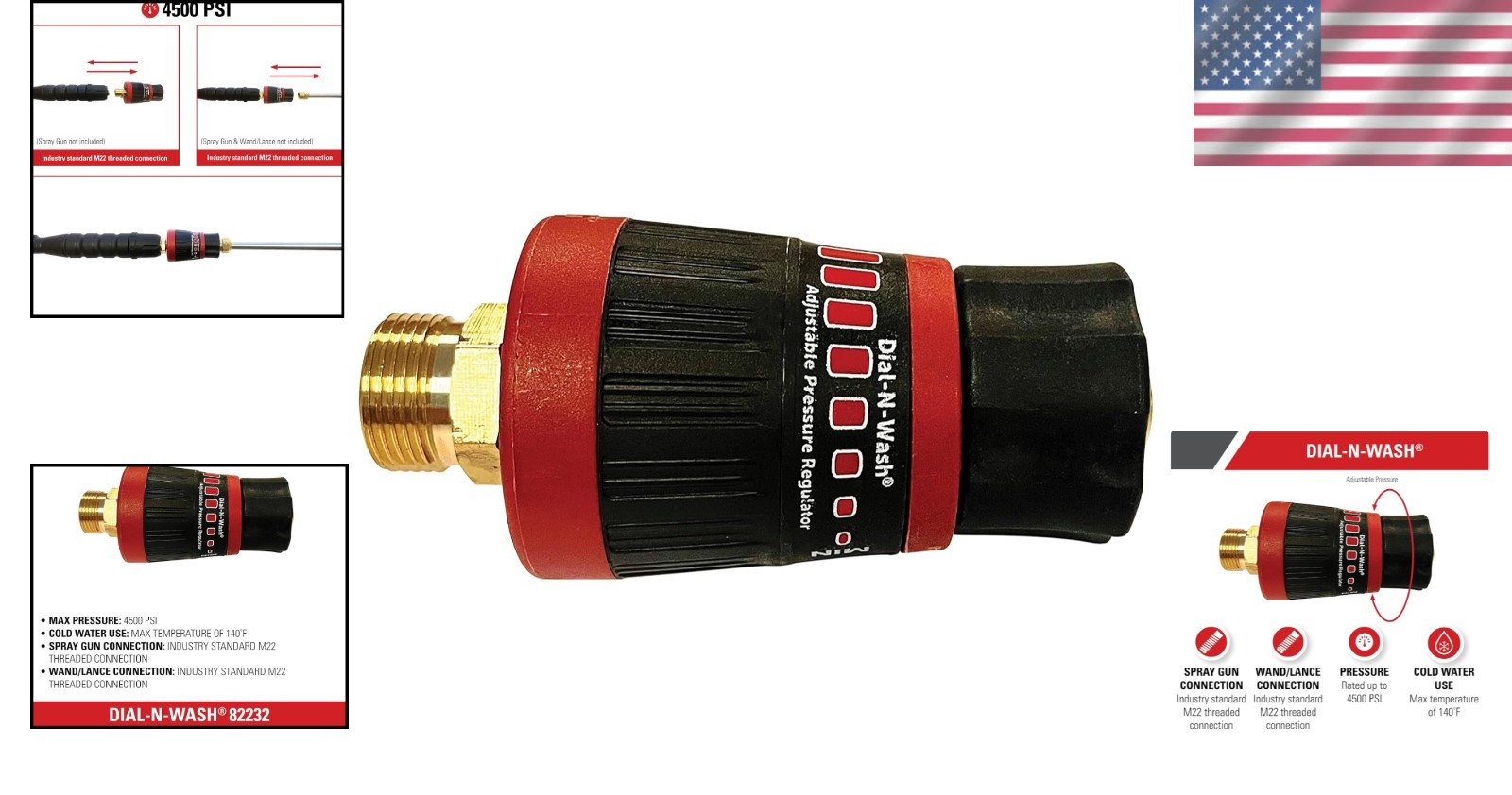 M22 Quick Connect Dial-N-Wash Pressure Regulator – Optimize Cleaning at 4500 PSI