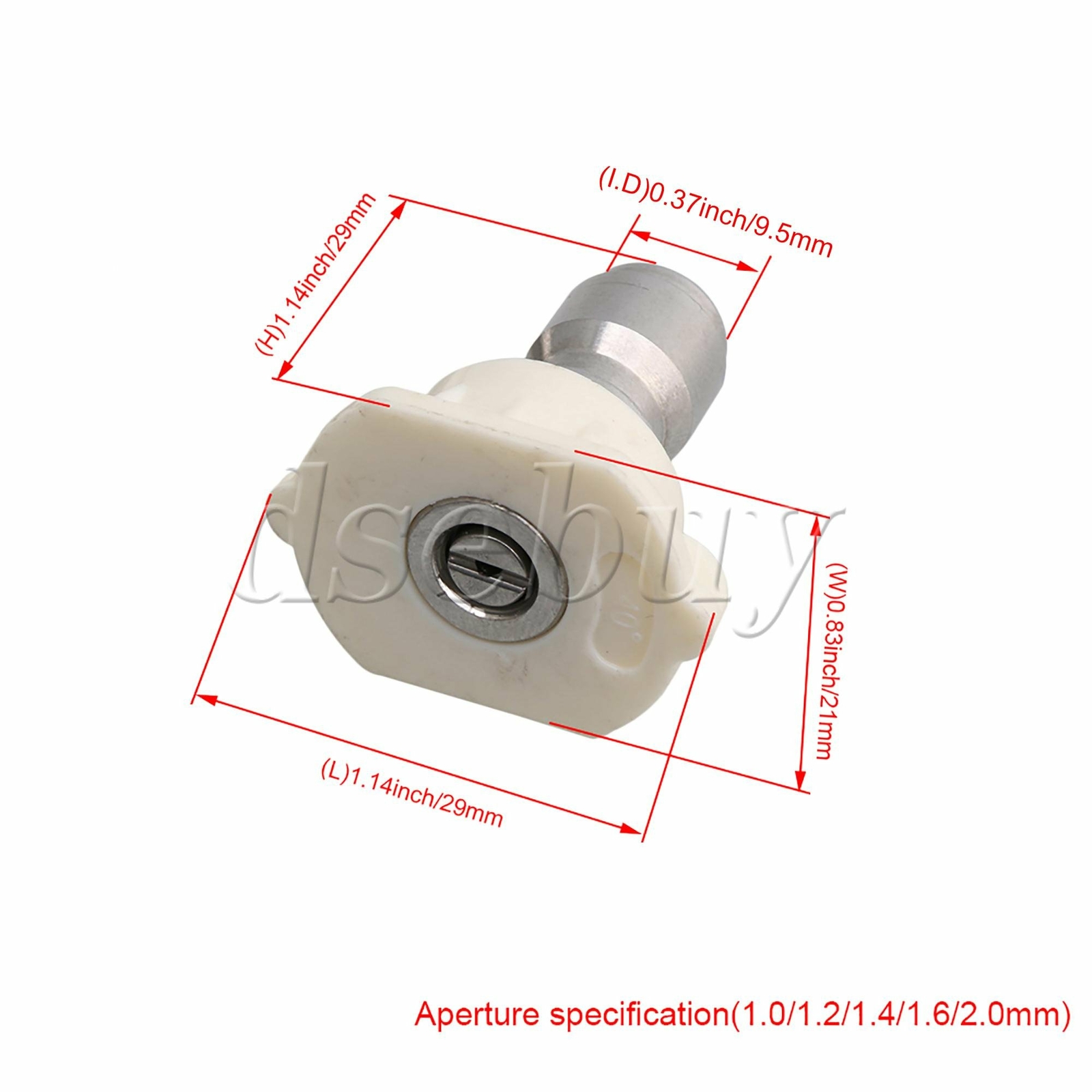 10PCS 40 Degree High Pressure Spray Nozzle Nozzles Tips 1.0/1.2/1.4/1.6/2.0mm