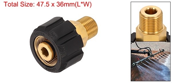 Pressure Washer Adapter M22 14mm Female to G3/8″ Male Brass Fittings
