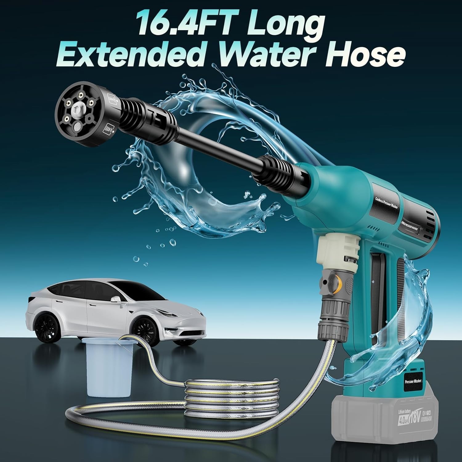 Cordless Power Washer for Makita 18V Battery, Portable Handheld Pressure Washer