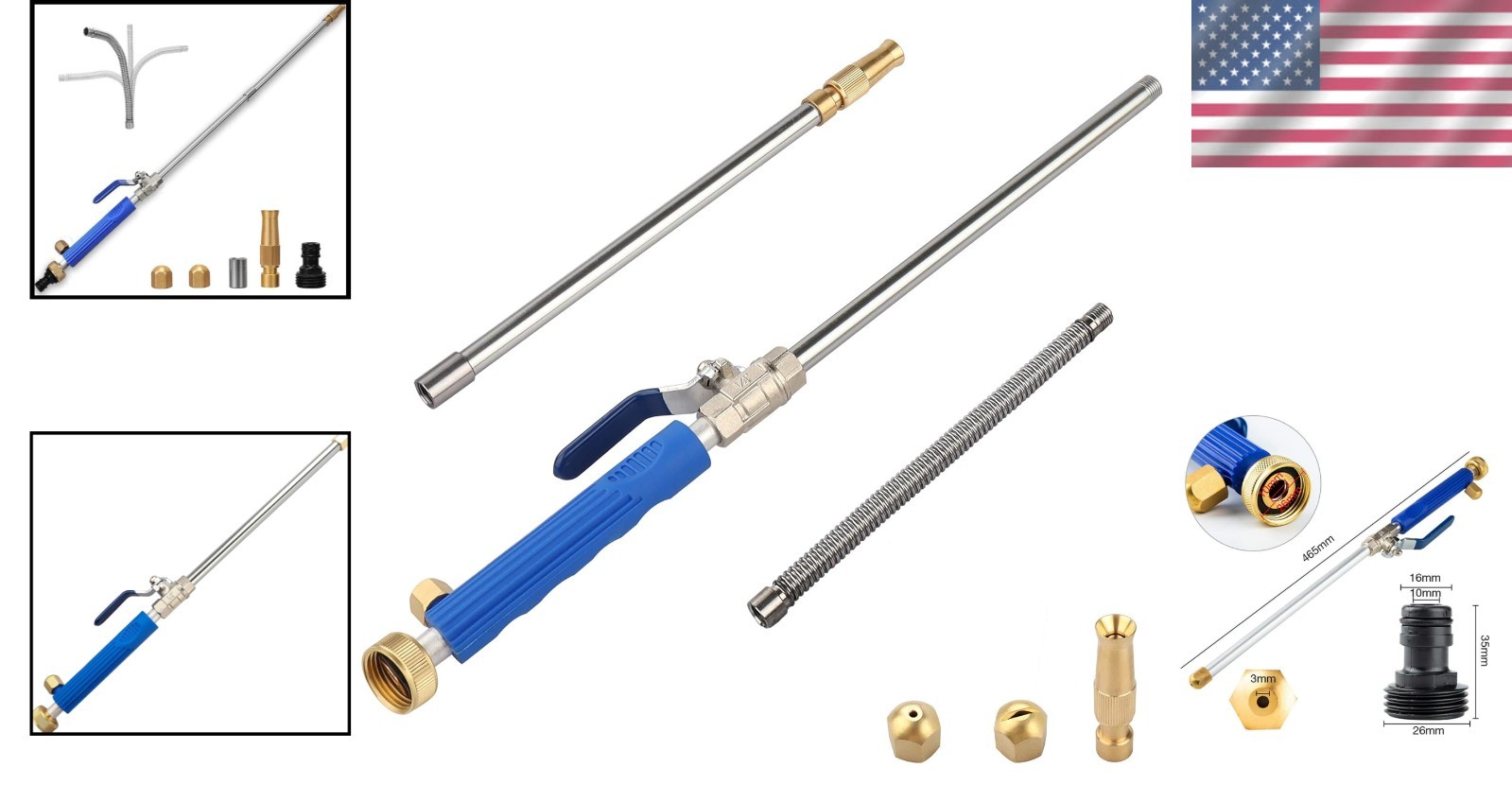 Flexible Cleaning Wand 39 Inch High Pressure Power Washer for Gutter and Glass