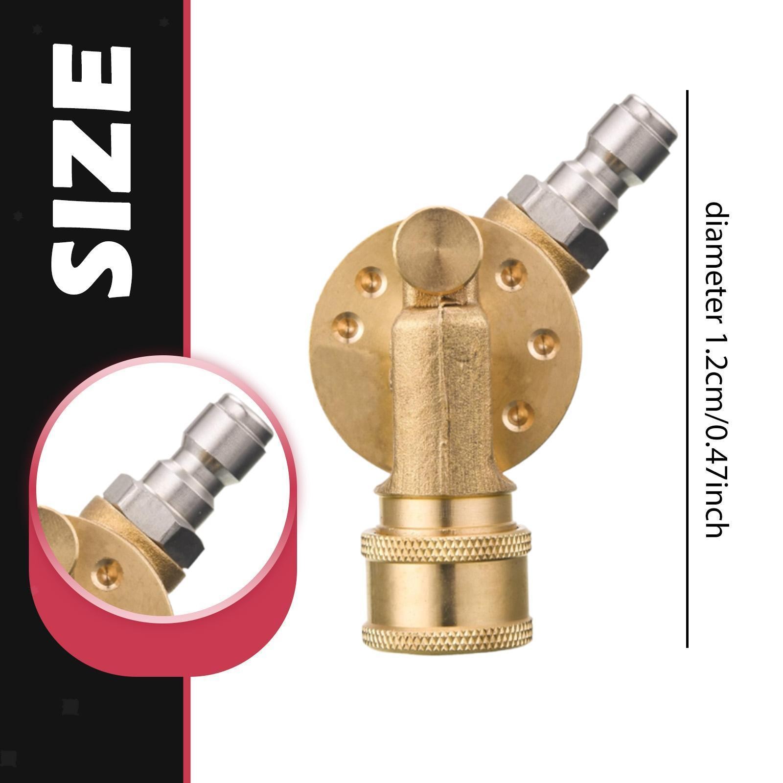 Pressure Washer Pivoting Coupler Rotation Angles Cleaning Tool Copper 12mm Quick