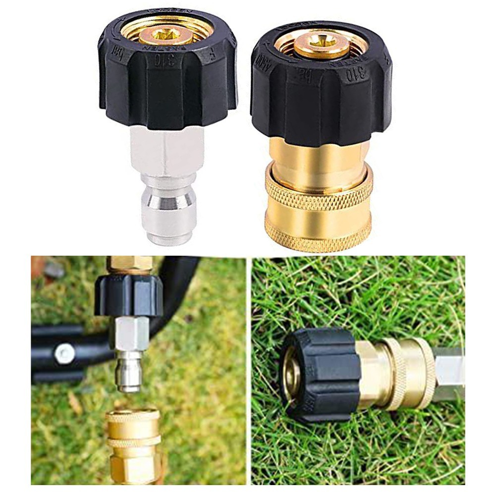 M22 14mm to 3/8 inch Quick Connect Adapter Kit for Pressure Washer