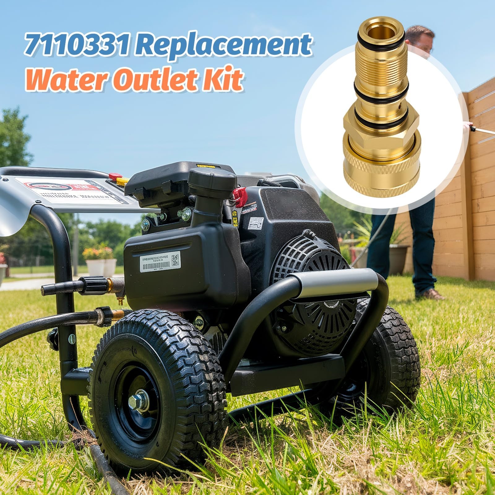 High Pressure Water Outlet Kit for AAA Pressure Washer Pumps, 3/8″ Quick Connect