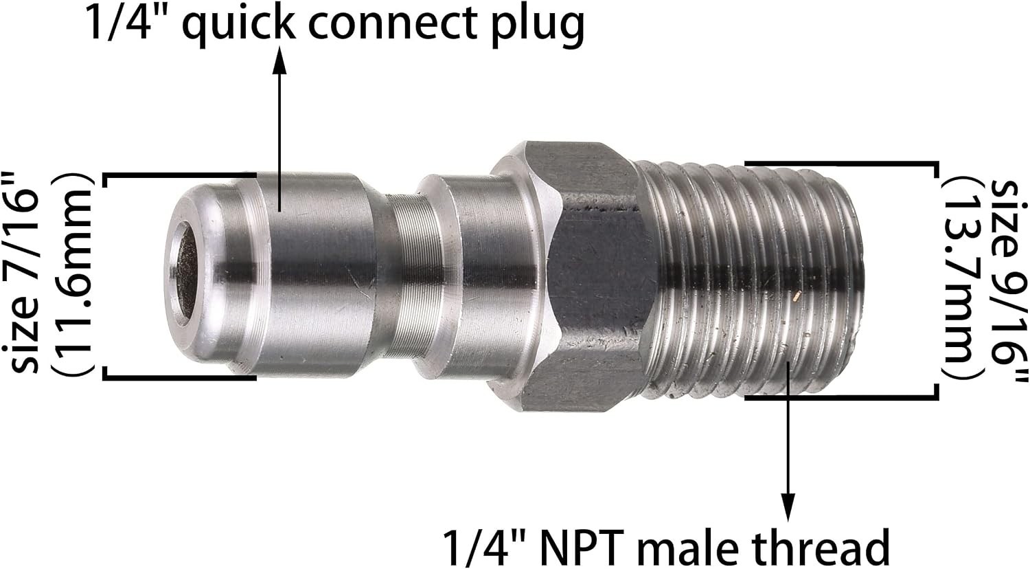 Reliable Pressure Washer Connection, 5000 PSI 1/4 Inch Male NPT Fitting, 2-Pack