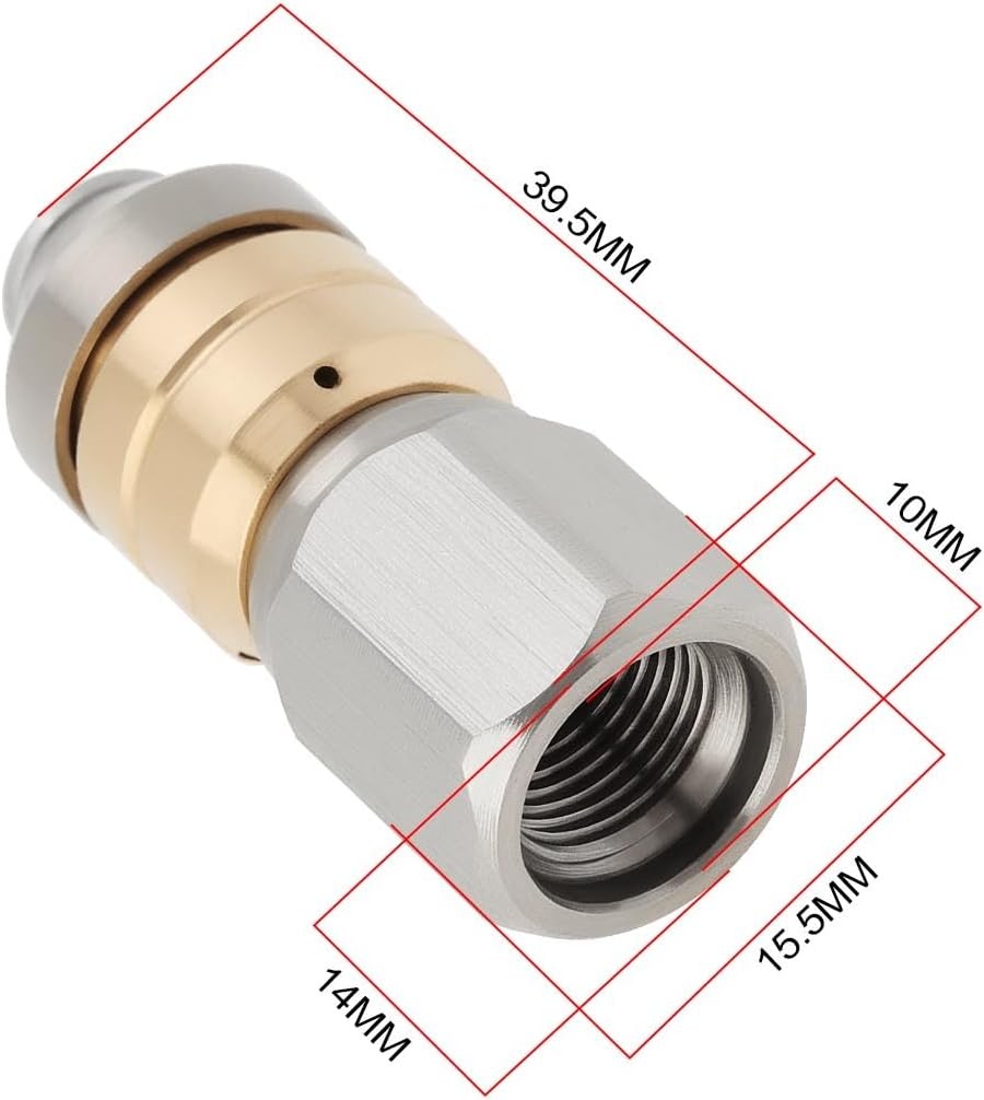 1Pc 1/8 Inch Rotering Pipe Cleaning Nozzle Stainless Steel Sewer Pipe Water