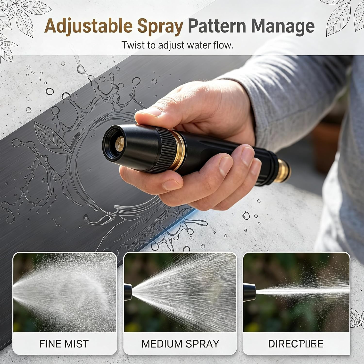 High Pressure Power Washer Nozzle with Connector Set,Direct Spray Gun,Power Jet