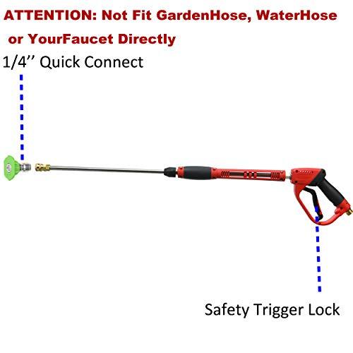 Deluxe Pressure Washer Gun With Replacement Wand Extension 5 Nozzle Tips M22 Fit
