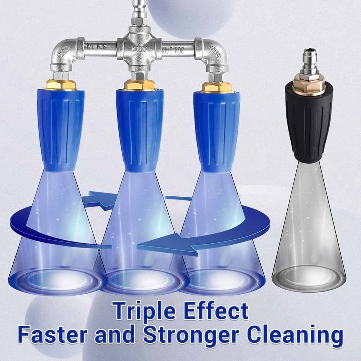 2026 Upgrade 3 in 1 360° Rotating High Pressure Turbo Pressure Washer Nozzle