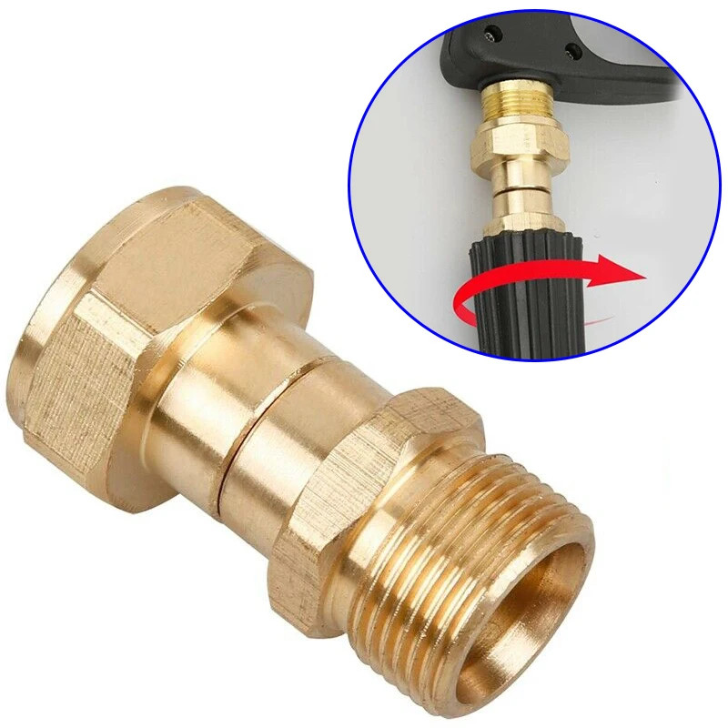 Brass High Pressure Washer Swivel Joint Connector Hose Fitting M22 14Mm Thread 3