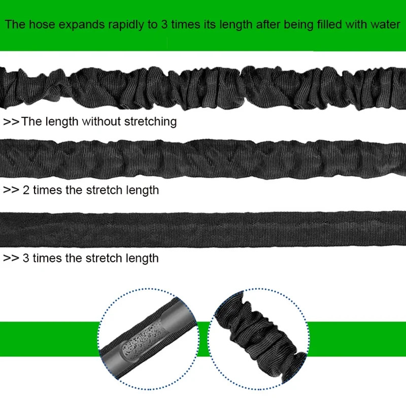 25FT 50FT 75FT 100FT Expandable Garden Pipe Car Expandable Rod With Gun