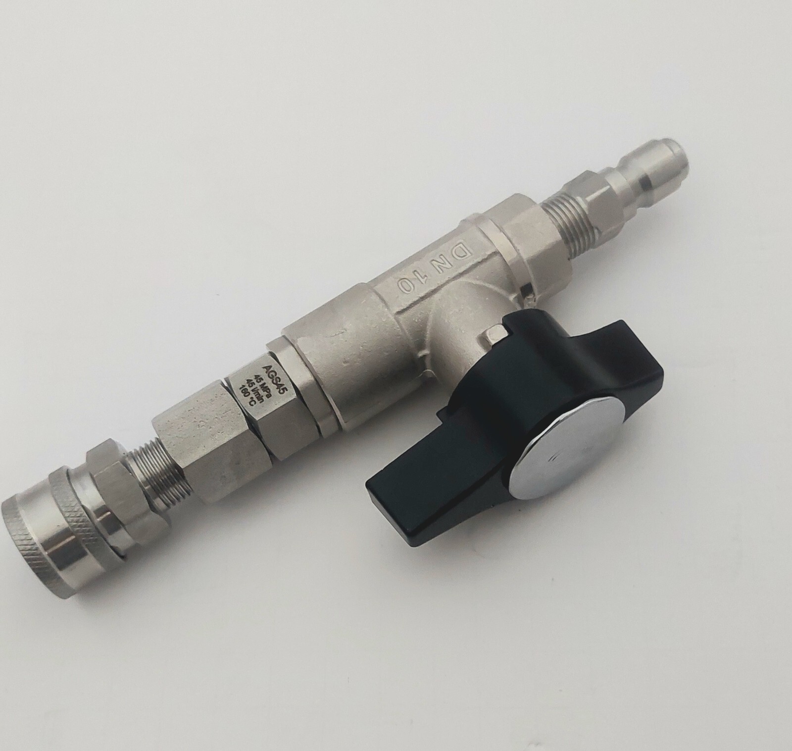 Pressure Washer Hose to Gun Complete Dn10 Ball Valve MTM Live Swivel SS QC