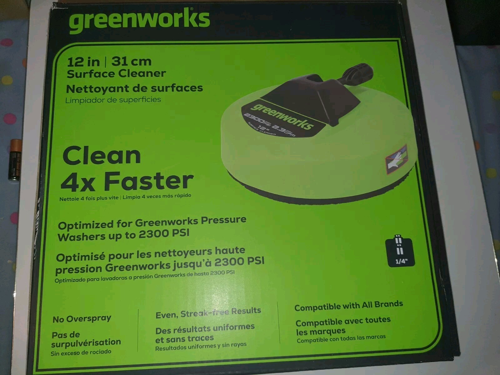 NEW Greenworks 12-in 2300 PSI Rotating Surface Cleaner for Electric Power Washer