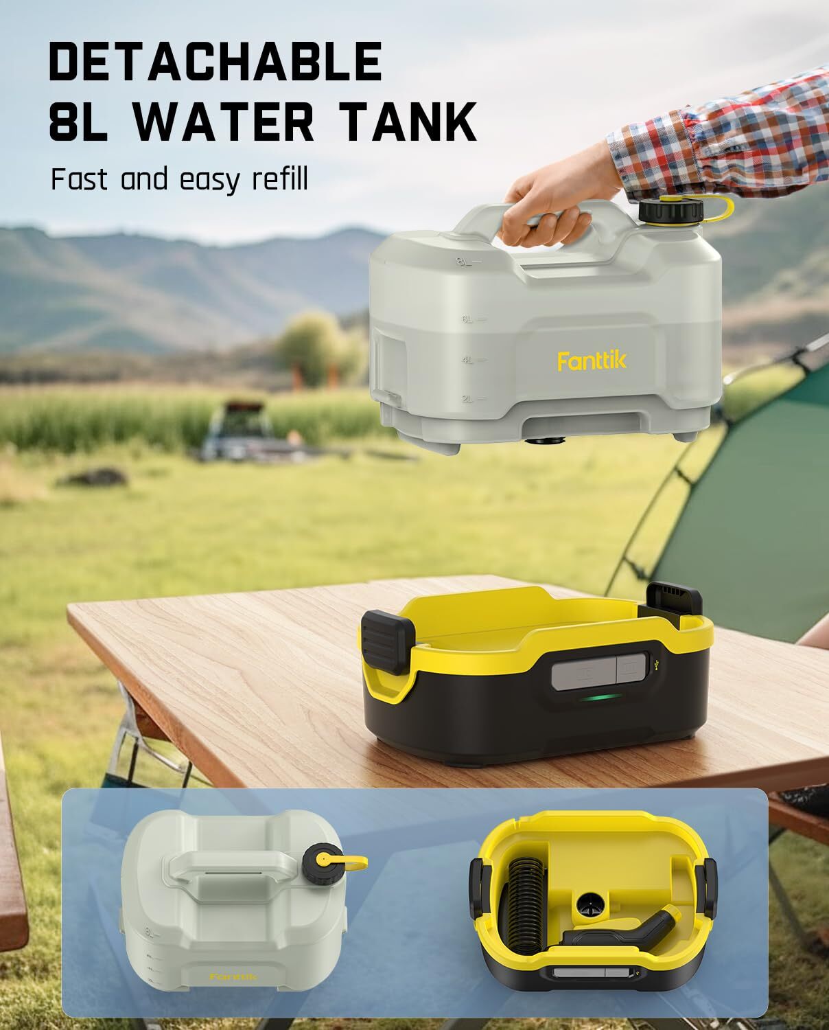 NB8 Nano Portable Cordless Electric Sprayer w/2.1Gal Tank,Retractable Spray Head