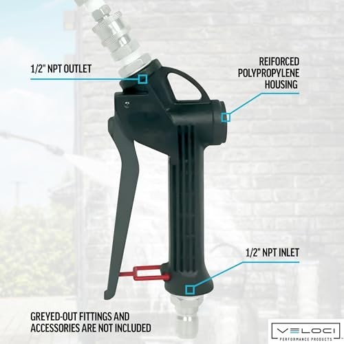 High-Performance HydroJet Soft Wash System – Low Pressure Trigger Gun, 18 GPM, 3