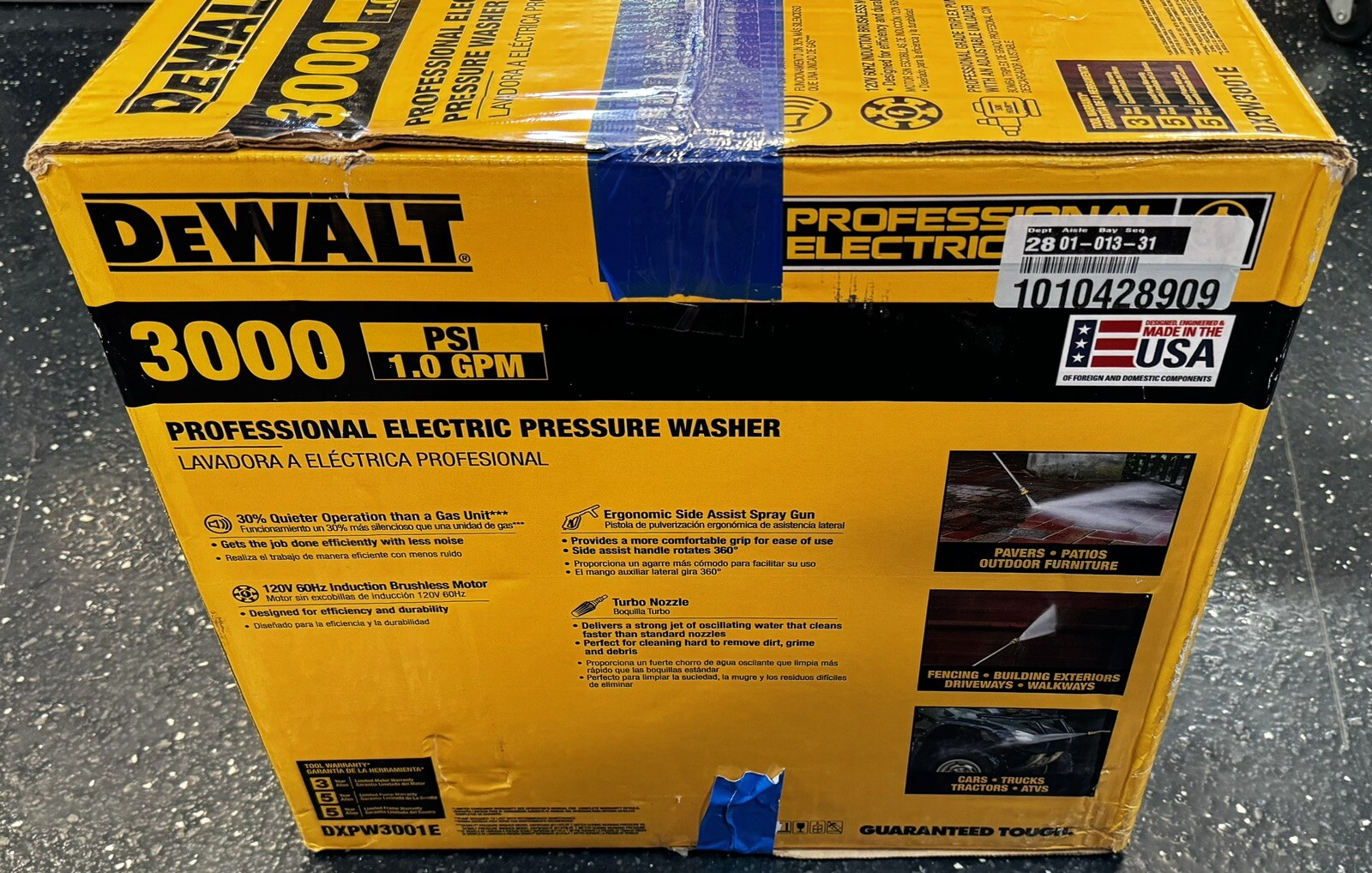 DeWalt 3000PSI 1.0GPM Cold Water Electric Pressure Washer(DXPW3001E)