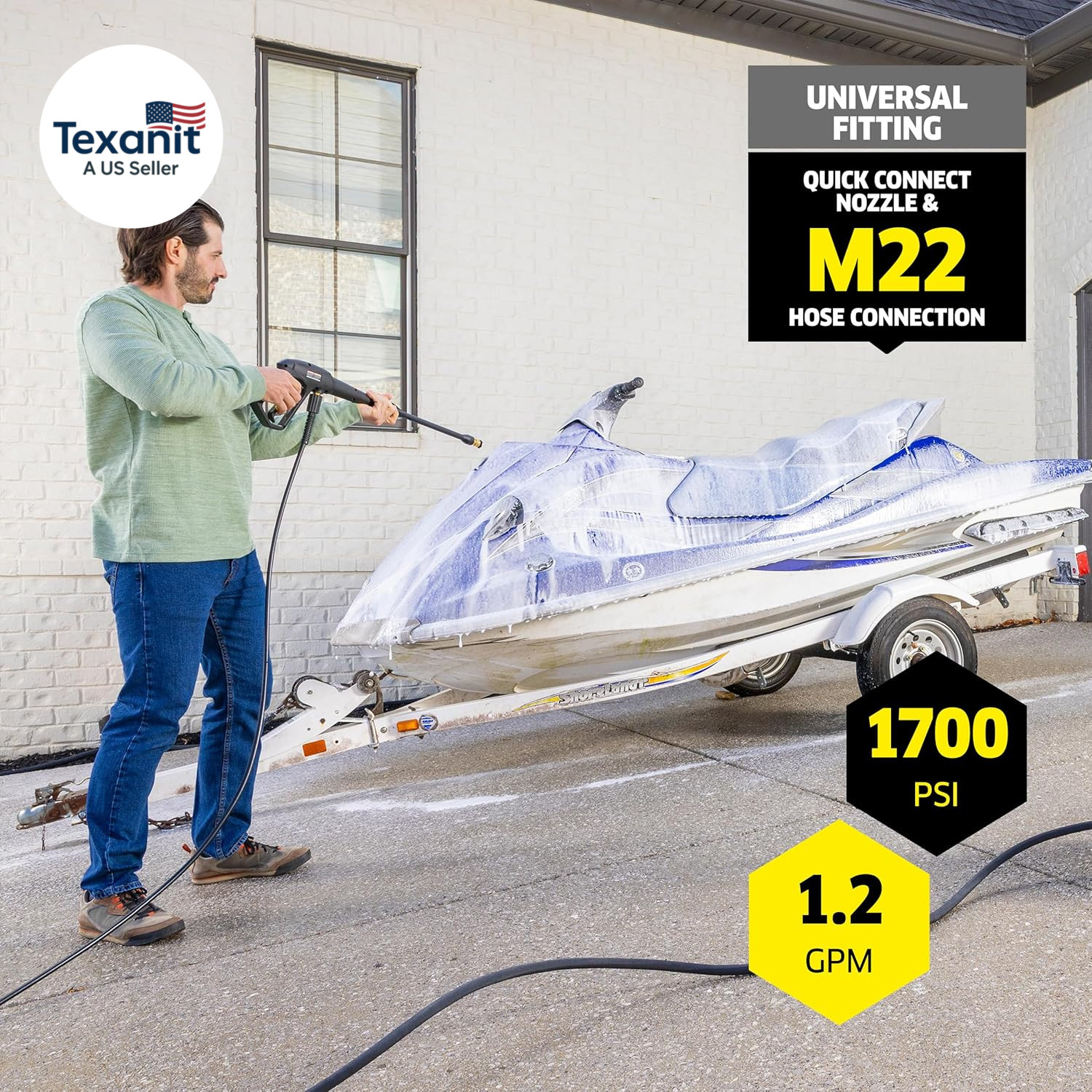 Kärcher Pressure Washer K1700, CETA Certified, 3 Spray Nozzles, Detergent Tank,