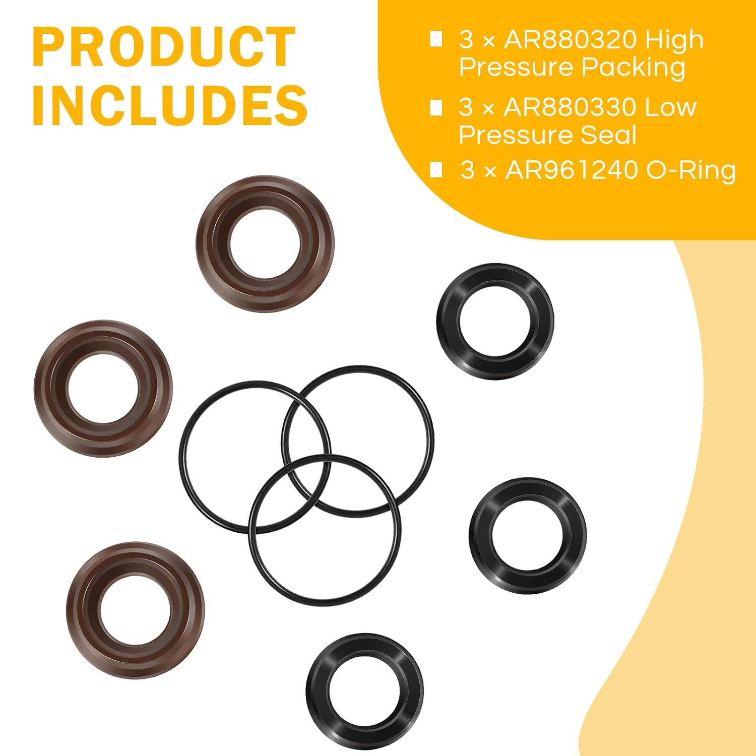AR1857 Seal Packing Kit 18mm XR Annovi Reverberi RK RKA RKV Pressure Washer Pump