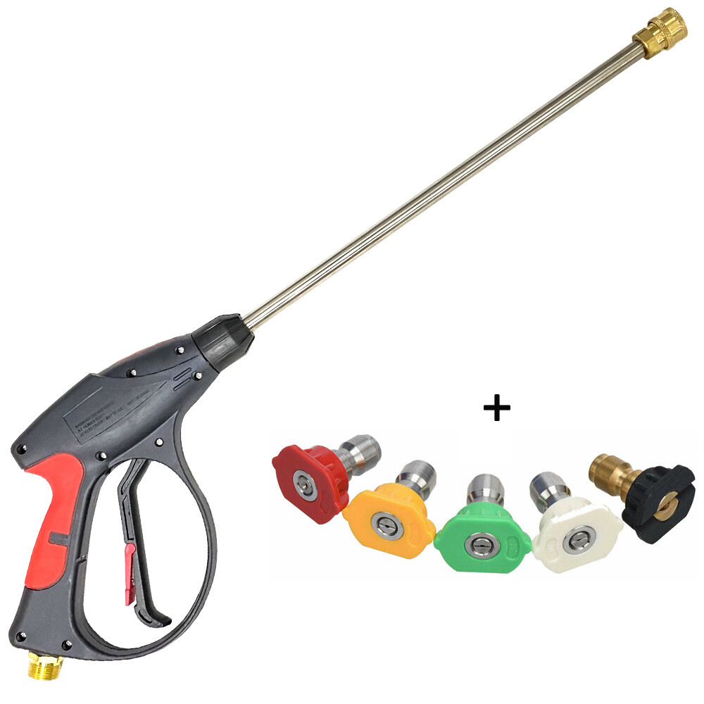3000PSI Pressure Washer Gun Extension Wand Nozzles Kit For Power Washer M22-14